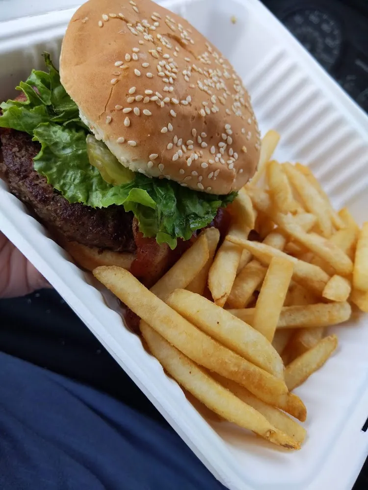 Bacon Burger and Fries